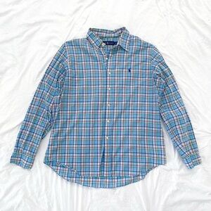Polo Ralph Lauren Long Sleeve Button Down Multicolor Blue Plaid Shirt XL